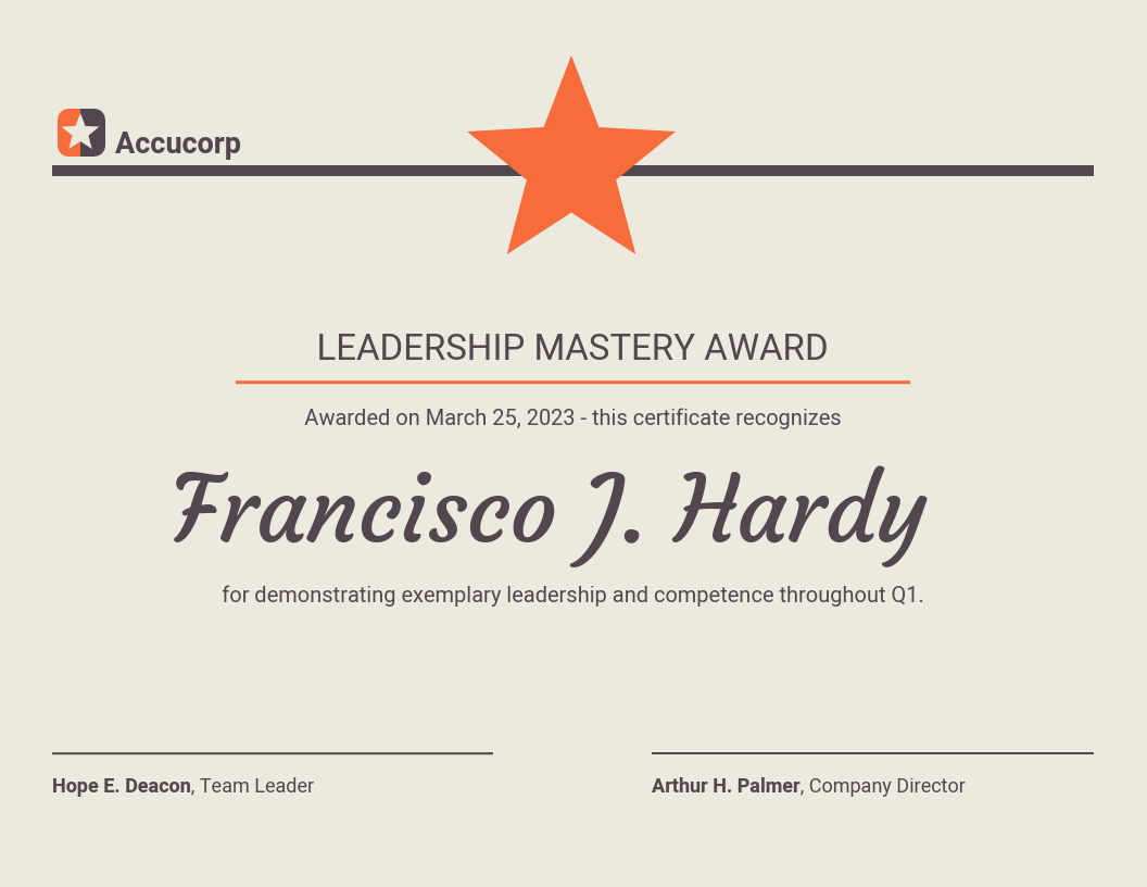 Modern Leadership Recognition Certificate Template With Regard To Leadership Award Certificate Template