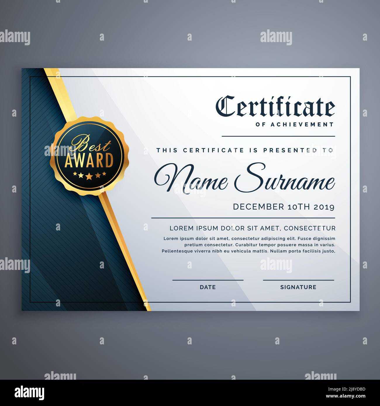 modern premium certificate award design template Stock Vector  Intended For Award Certificate Design Template