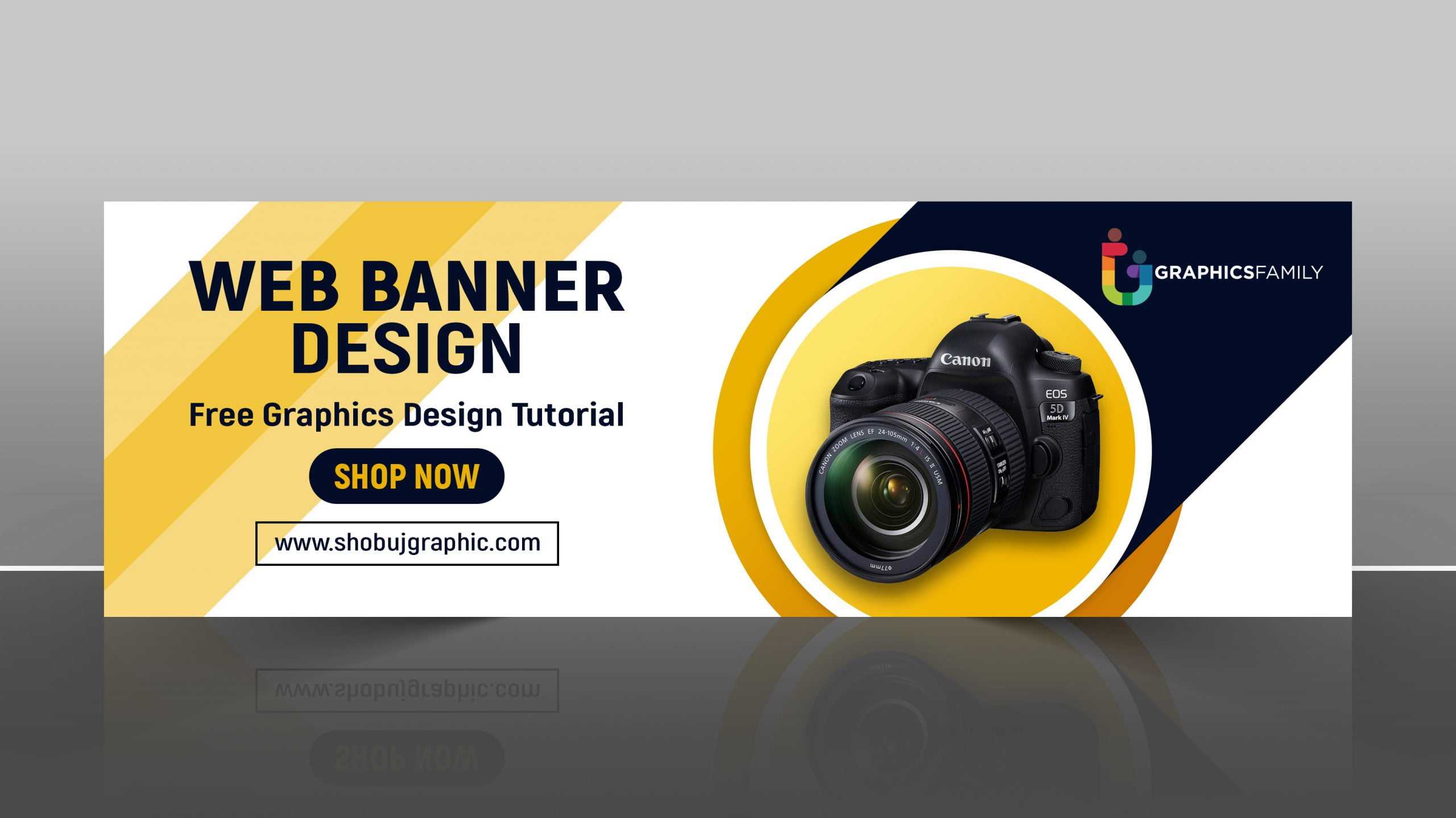 Modern Web Banner For Photography Free Psd Template – GraphicsFamily With Regard To Photography Banner Template