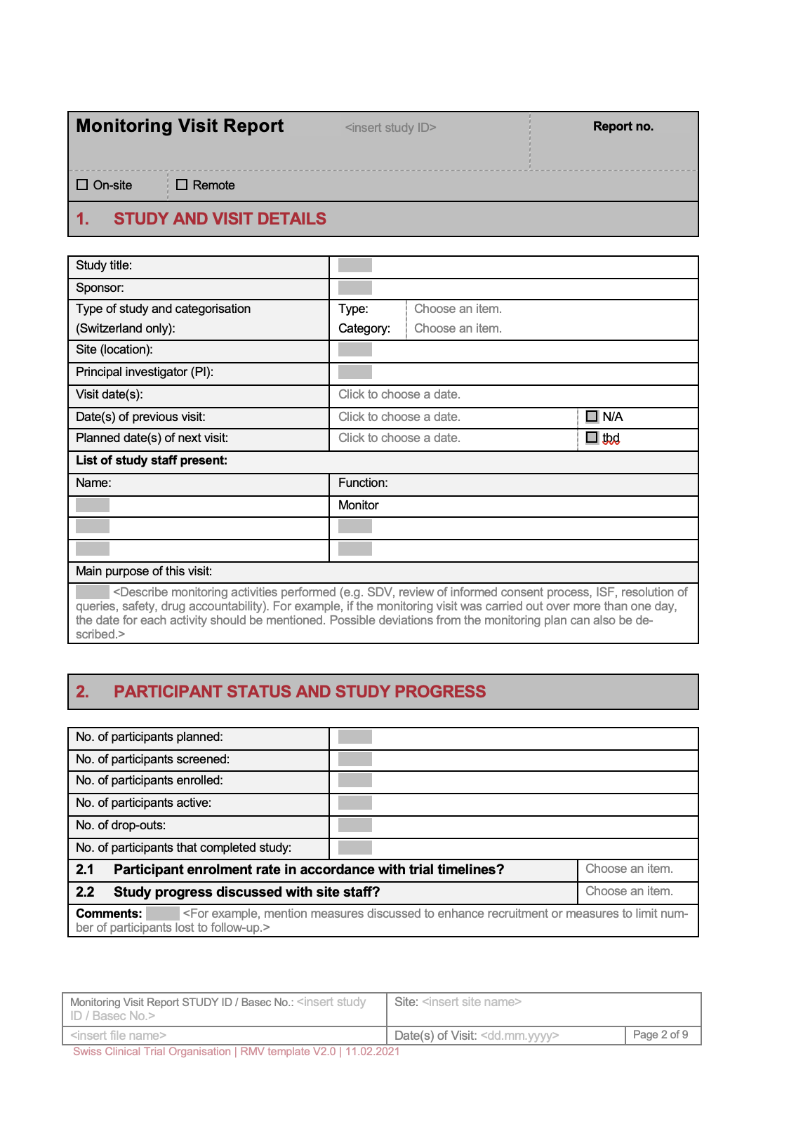 Monitoring Visit Report Template - Tools & Resources In Trial Report Template