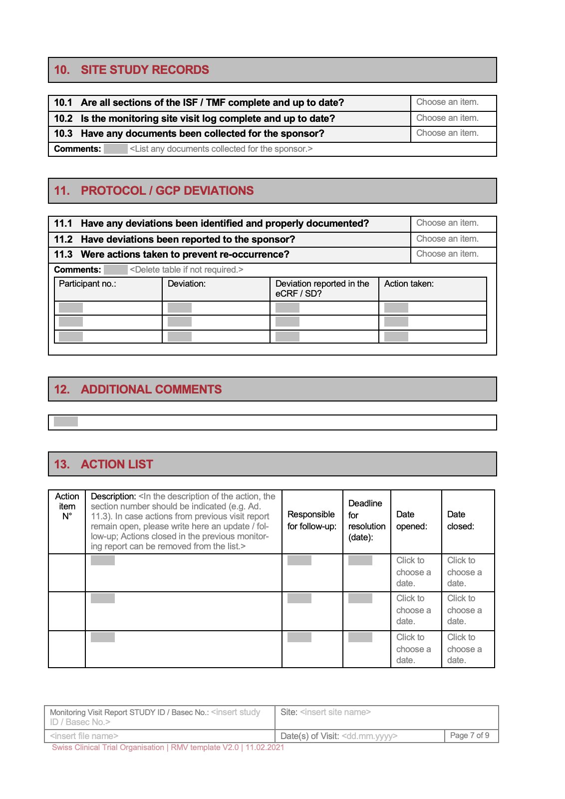 Monitoring Visit Report Template – Tools & Resources Throughout Deviation Report Template