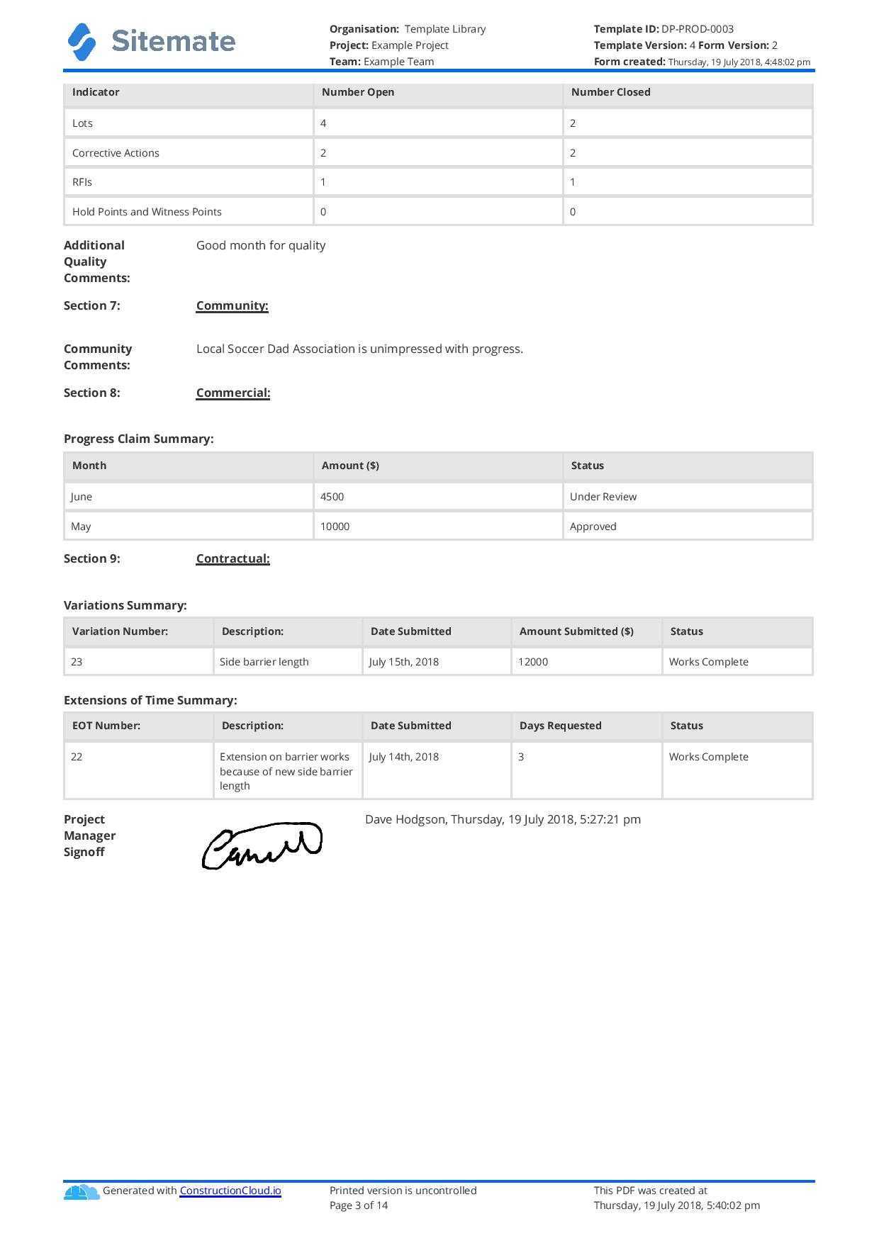 Monthly Construction Progress Report Template: Use This Template Free Intended For Construction Status Report Template