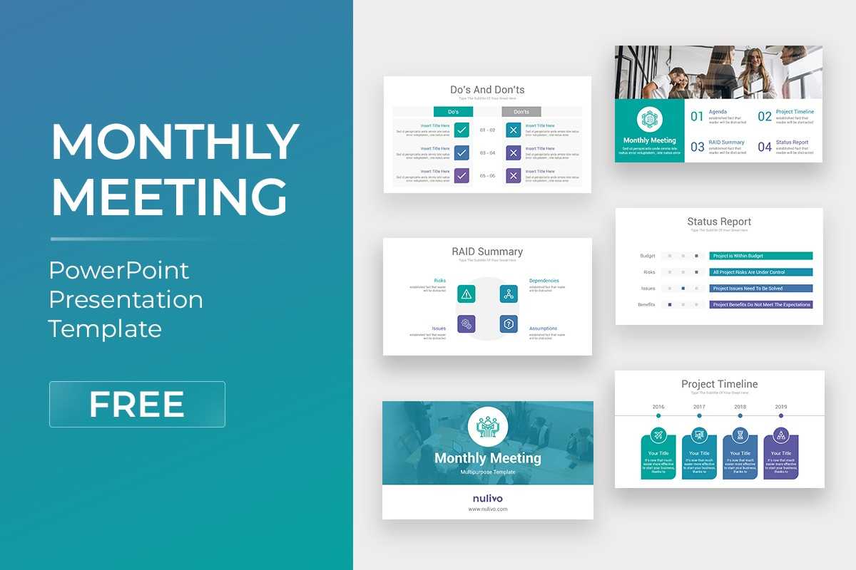 Monthly Meeting Free PowerPoint Template Nulivo Market With Regard To Monthly Report Template Ppt Monthly Meeting Free PowerPoint Template Nulivo Market With Regard To Monthly Report Template Ppt