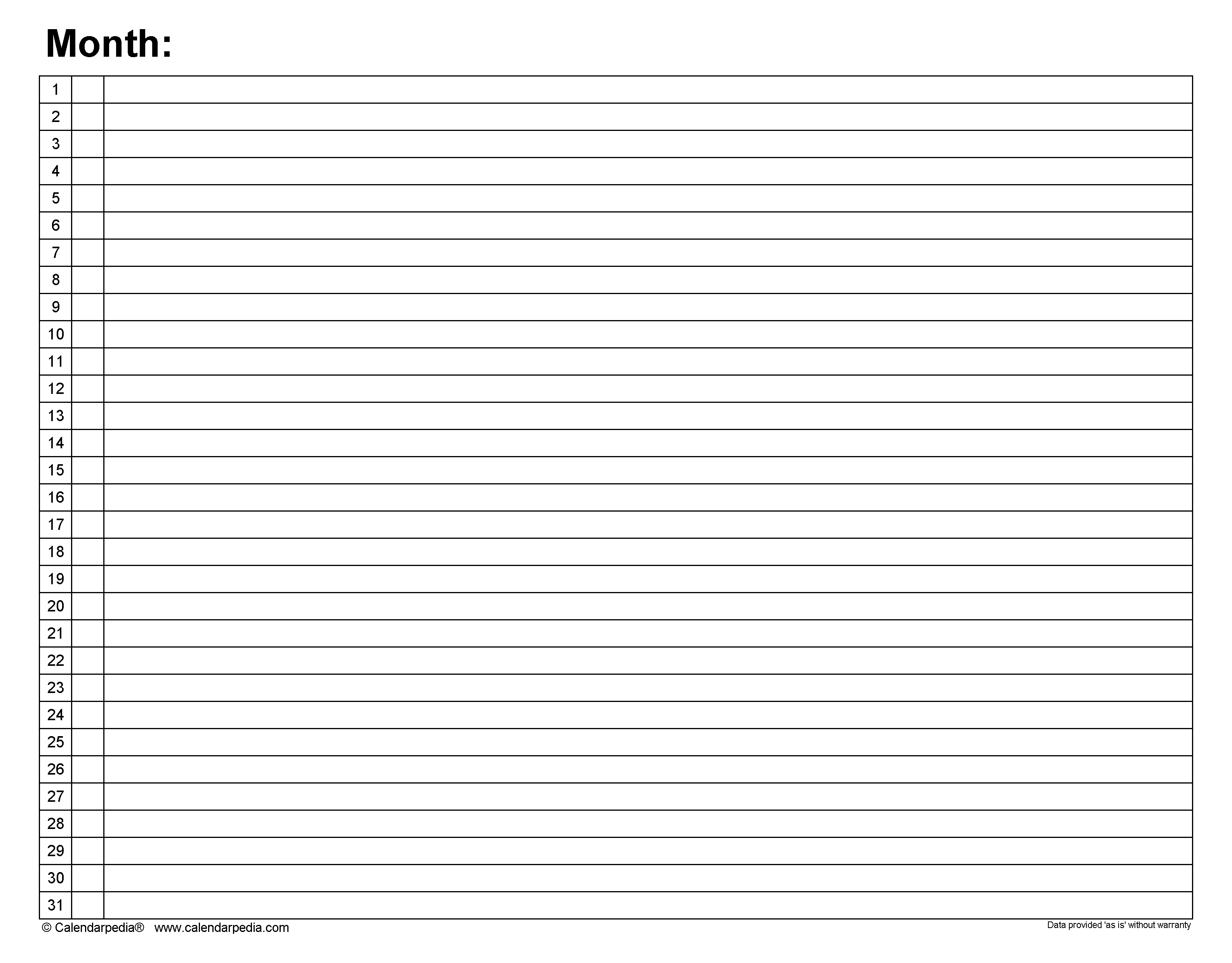 Monthly Planner Templates in PDF Format In Blank Table Of Contents Template Pdf