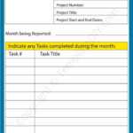 Monthly Report Template Blank Printable [PDF, Excel & Word] For Shop Report Template