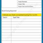 Monthly Report Template Blank Printable [PDF, Excel & Word] Inside Monthly Program Report Template