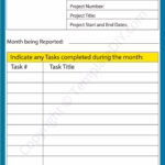 Monthly Report Template Blank Printable [PDF, Excel & Word] Regarding Monthly Activity Report Template