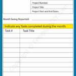 Monthly Report Template Blank Printable [PDF, Excel & Word] Regarding Monthly Activity Report Template