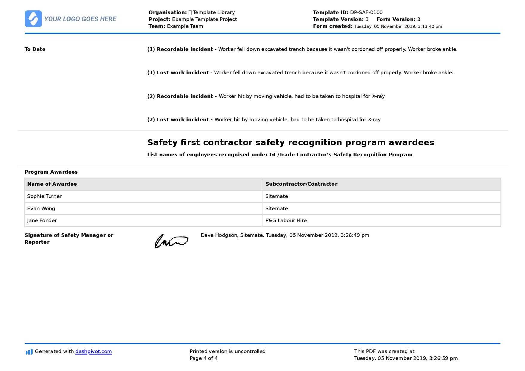 Monthly Safety Report template (Better format than word or excel) For Monthly Health And Safety Report Template Monthly Safety Report template (Better format than word or excel) For Monthly Health And Safety Report Template