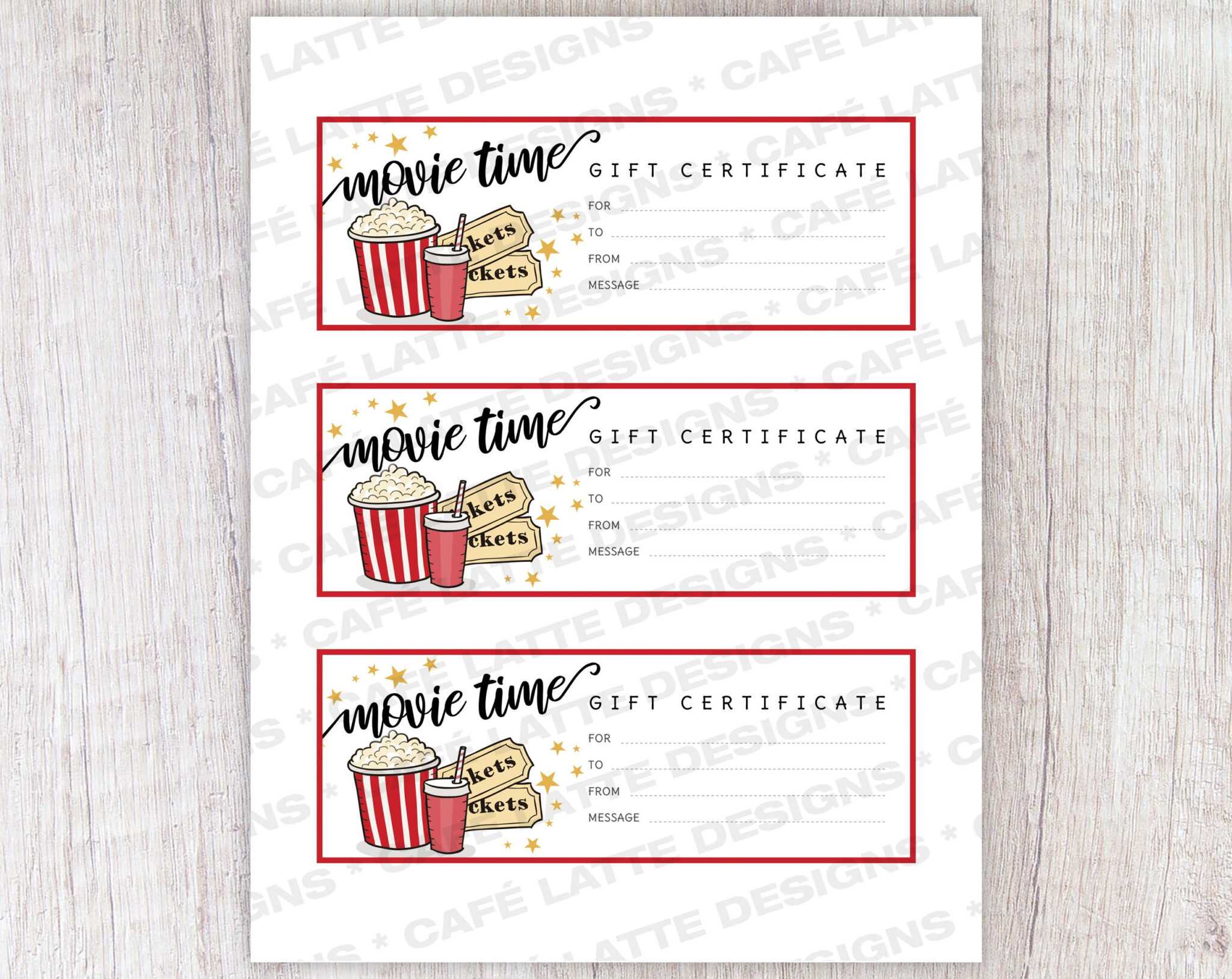 Movie Gift Certificate Template – Rebeccachulew.com