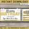 Movie Ticket Template Gift Certificate Voucher Birthday – Etsy