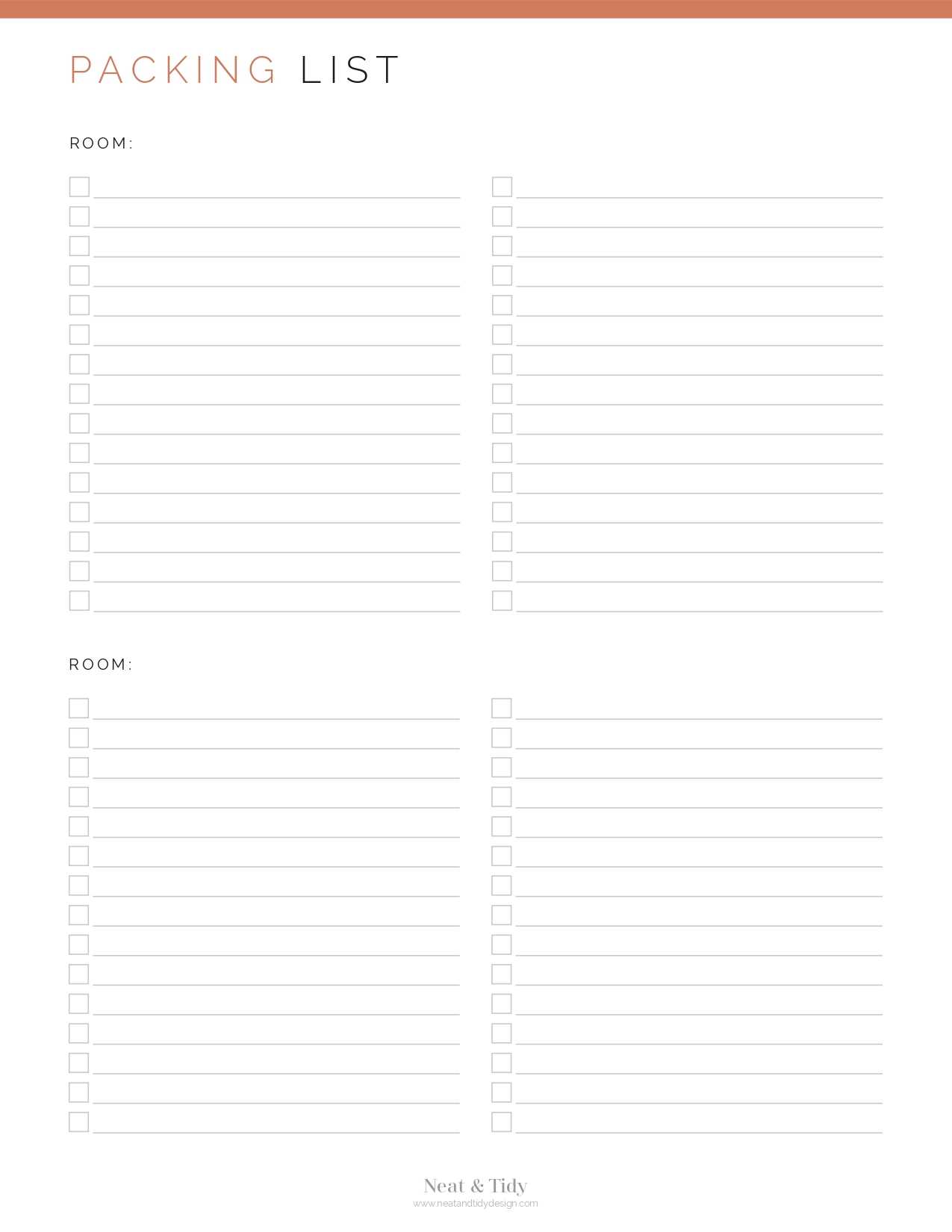 Moving Packing List With Regard To Blank Packing List Template