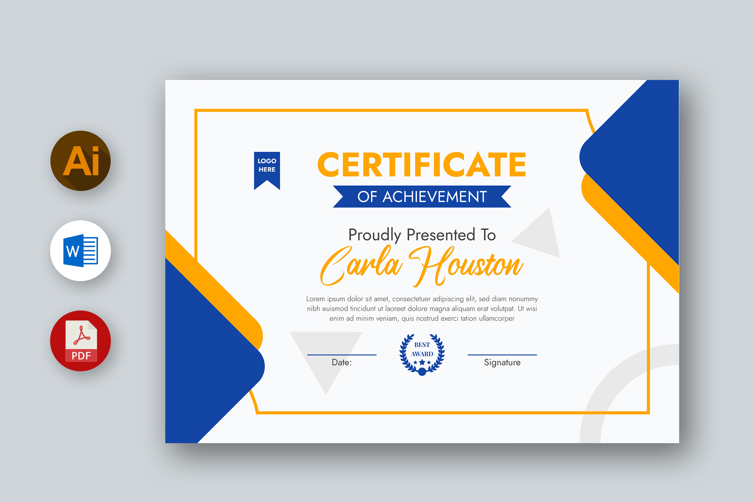 MS Word Certificate Template, Ai, PDF With Microsoft Word Award Certificate Template