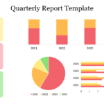 Multicolor Quarterly Report Template PowerPoint Slide With Quarterly Status Report Template
