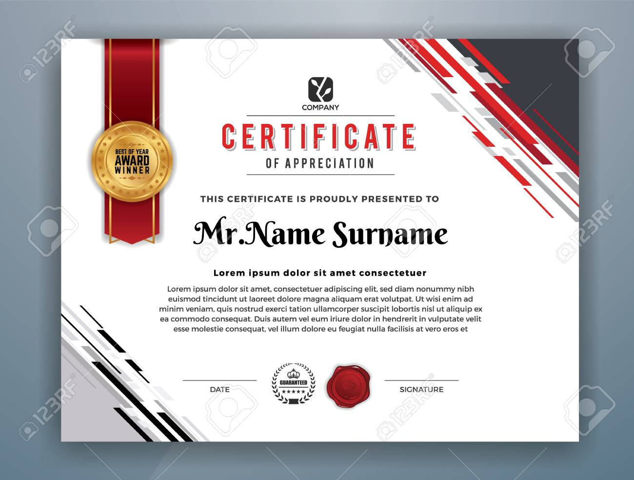 Multipurpose Modern Professional Certificate Vorlage Design Für  With Winner Certificate Template