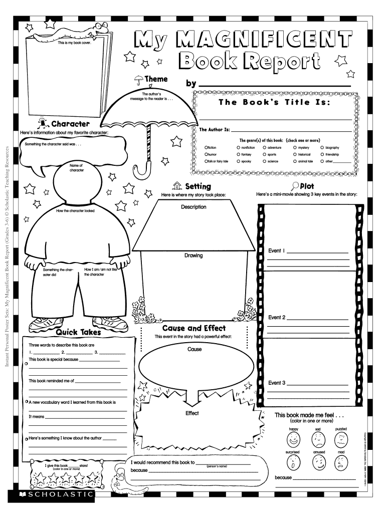 My Magnificent Book Report: Fill Out & Sign Online  DocHub For Biography Book Report Template