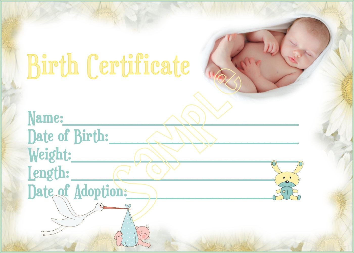 NEW ARRIVAL Reborn Baby Doll Birth Certificate Instant Download You Print  PNG Jpeg and Pdf files for 10x10 graphic Throughout Baby Doll Birth Certificate Template