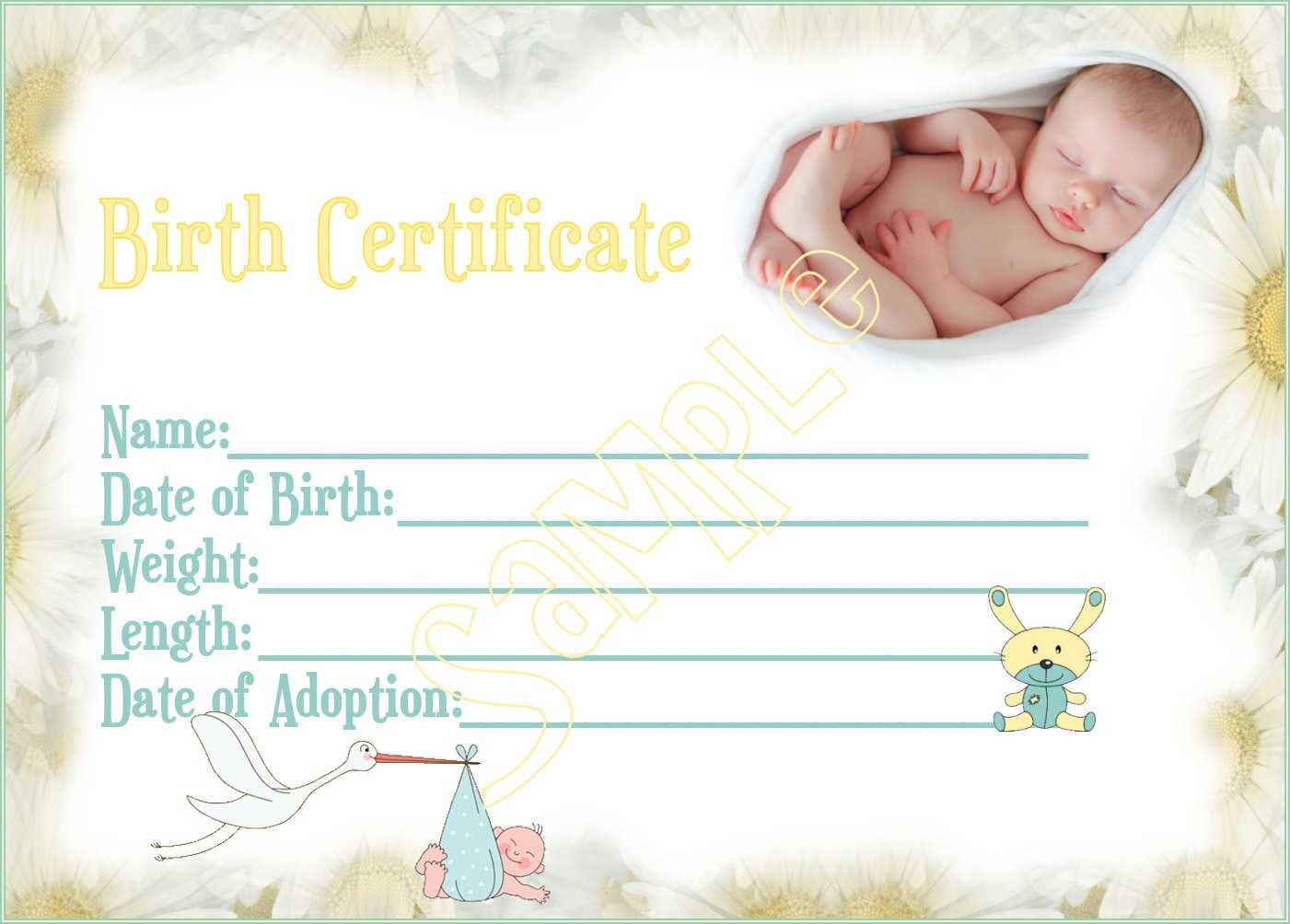 NEW ARRIVAL Reborn Baby Doll Birth Certificate Instant Download You Print  PNG Jpeg and Pdf files for 10x10 graphic Throughout Baby Doll Birth Certificate Template