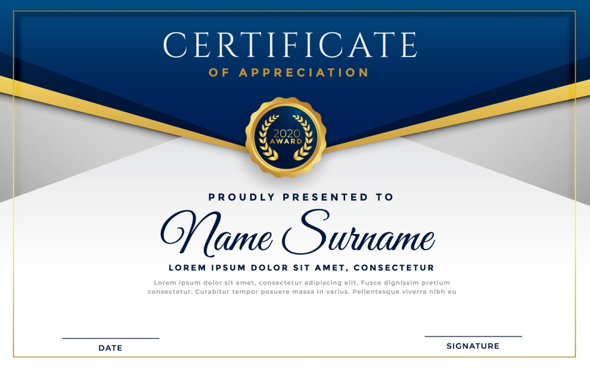 New Award Certificate Template