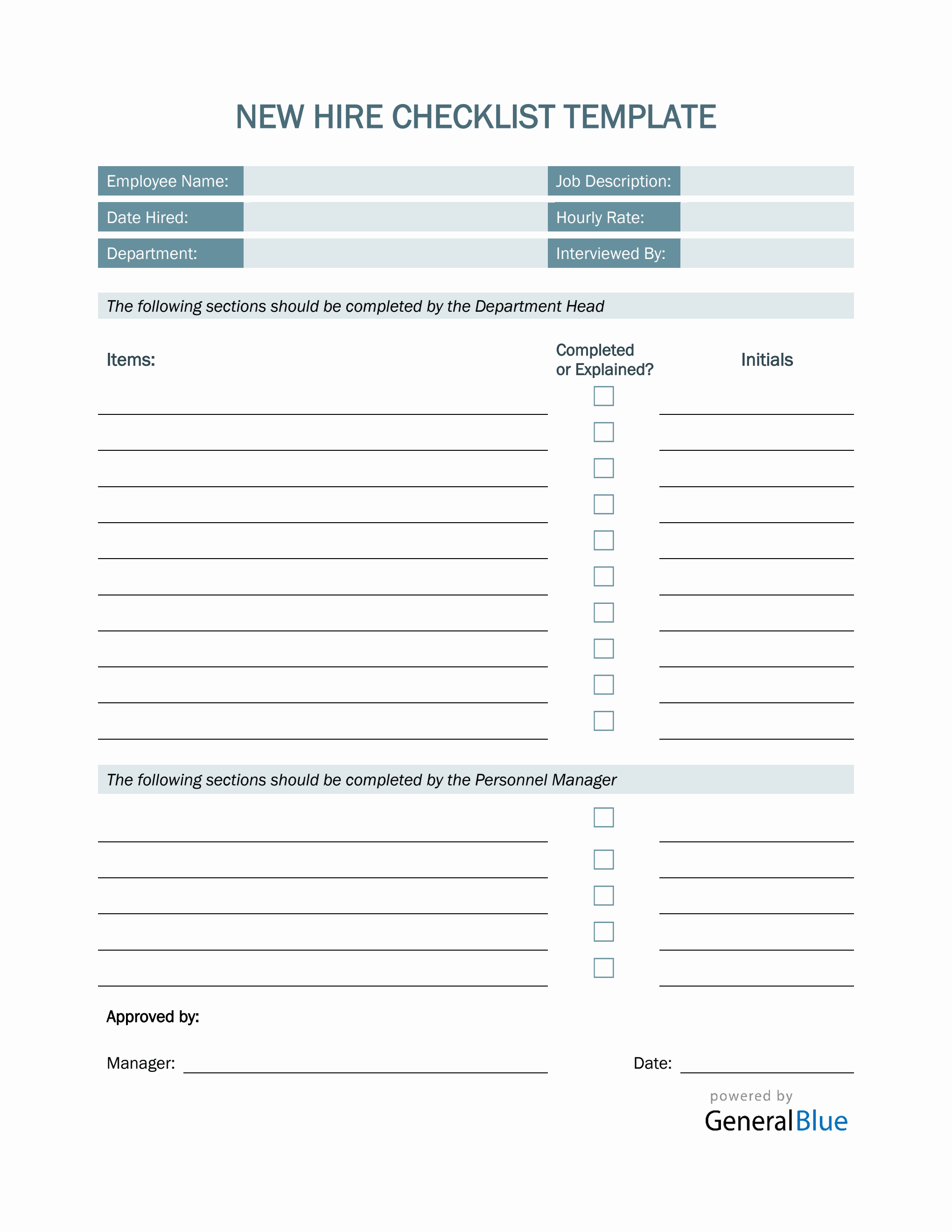 New Hire Checklist Template In Word With Blank Checklist Template Word