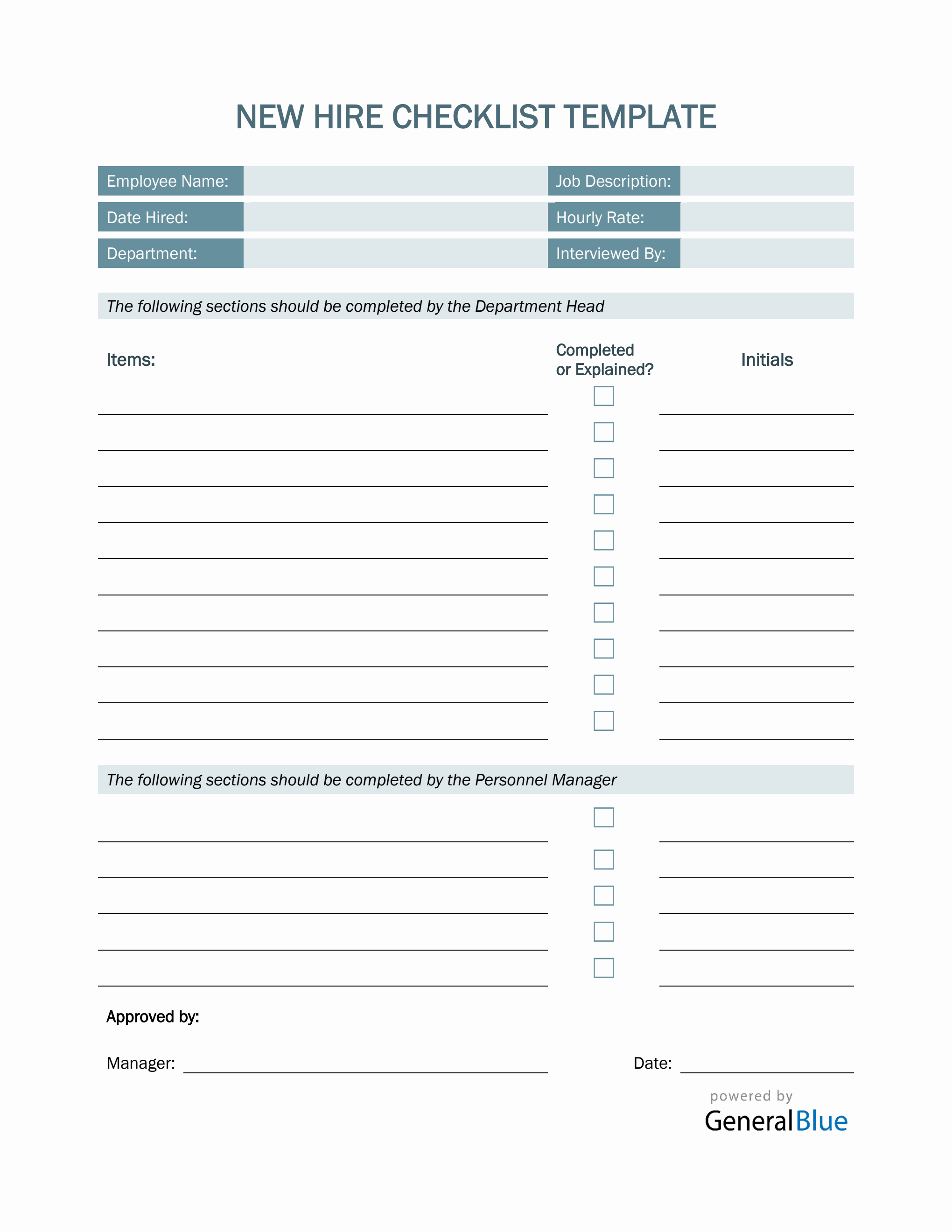 New Hire Checklist Template in Word With Blank Checklist Template Word