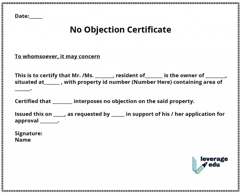 NOC Format, Templates, Samples & Writing Tips  Leverage Edu Within Noc Report Template