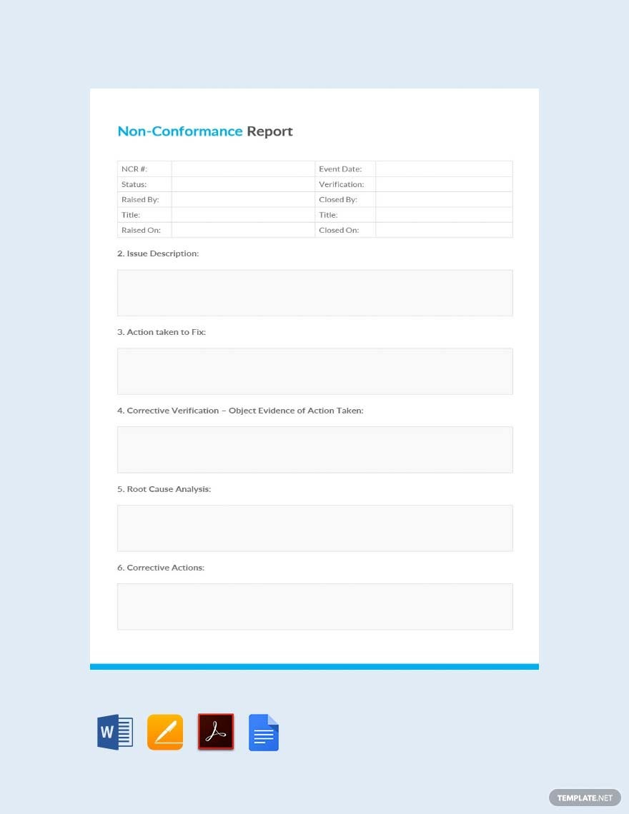 Non-Conformance Reports Templates - Format, Free, Download  Inside Non Conformance Report Form Template