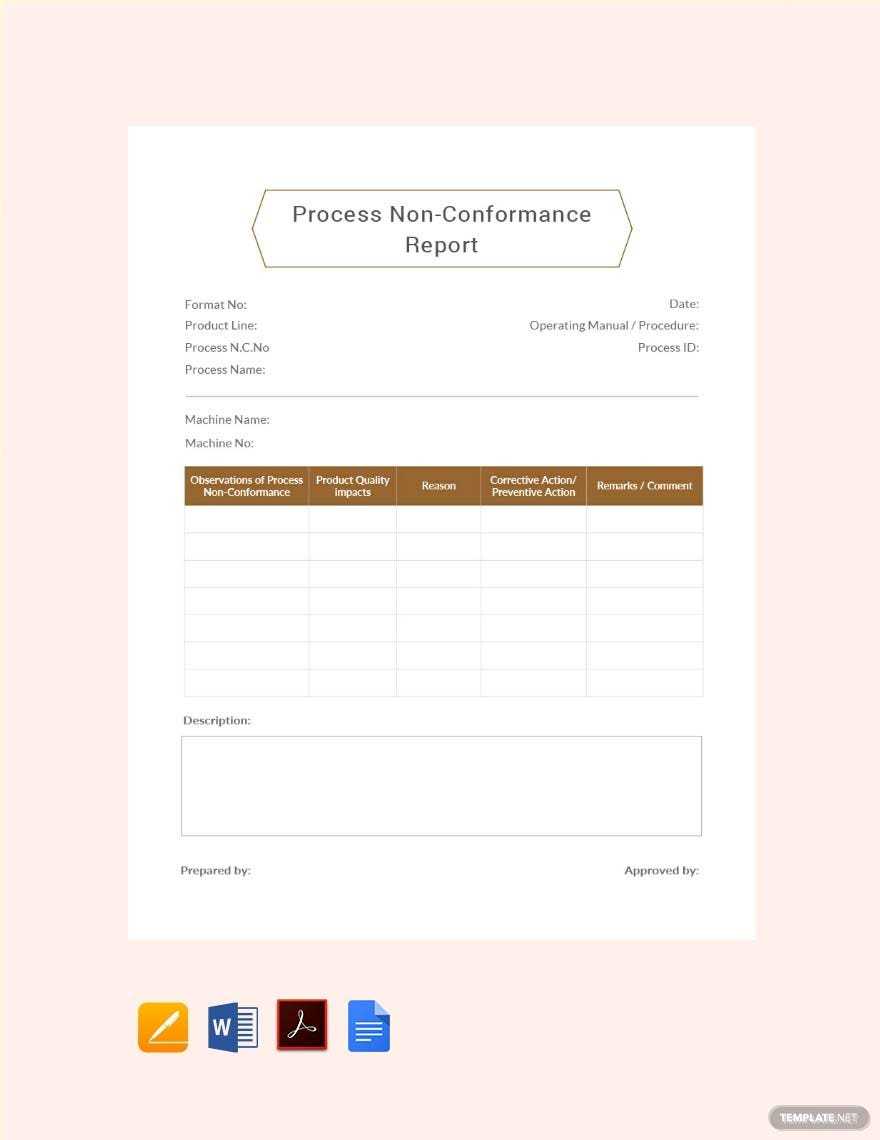 Non-Conformance Reports Templates Word - Format, Free, Download  Regarding Quality Non Conformance Report Template