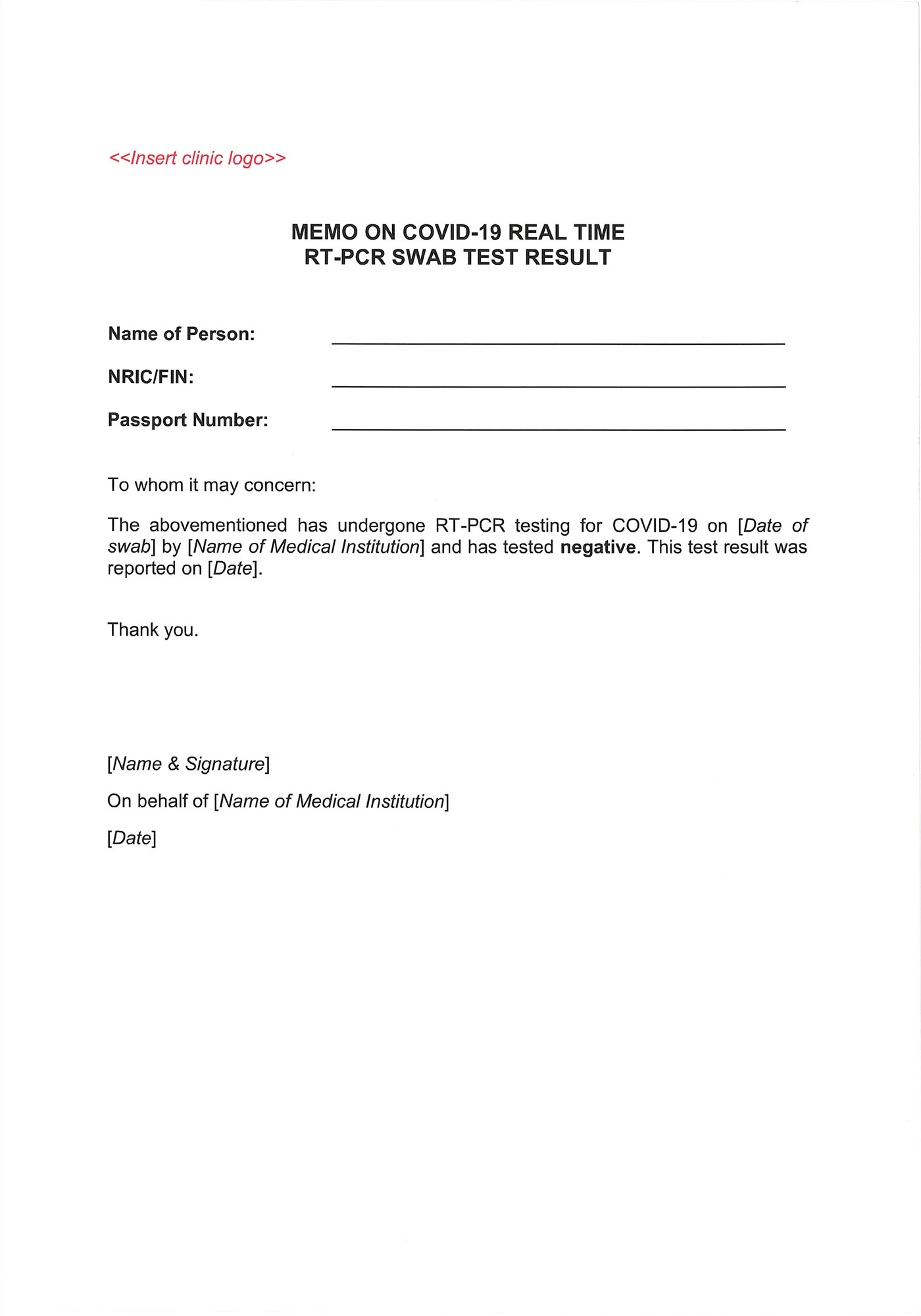 Notice on waiving HS Health code and Declaration Form for direct  With Fit To Fly Certificate Template