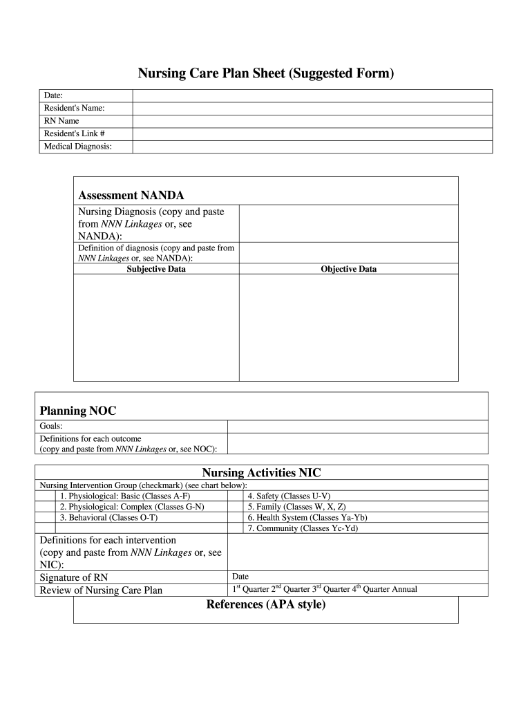 Nursing Care Plan Template Pdf - Fill Online, Printable, Fillable  Intended For Nursing Care Plan Templates Blank