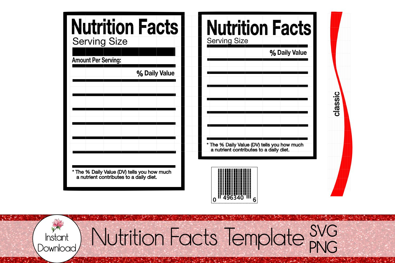 Nutrition Facts Template SVG, Blank Nutritional Facts Label