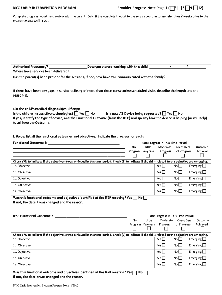 nyc early intervention progress report sample: Fill out & sign  In Intervention Report Template