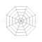 Octagonal radar or spider diagram template. Octagon graph. Flat