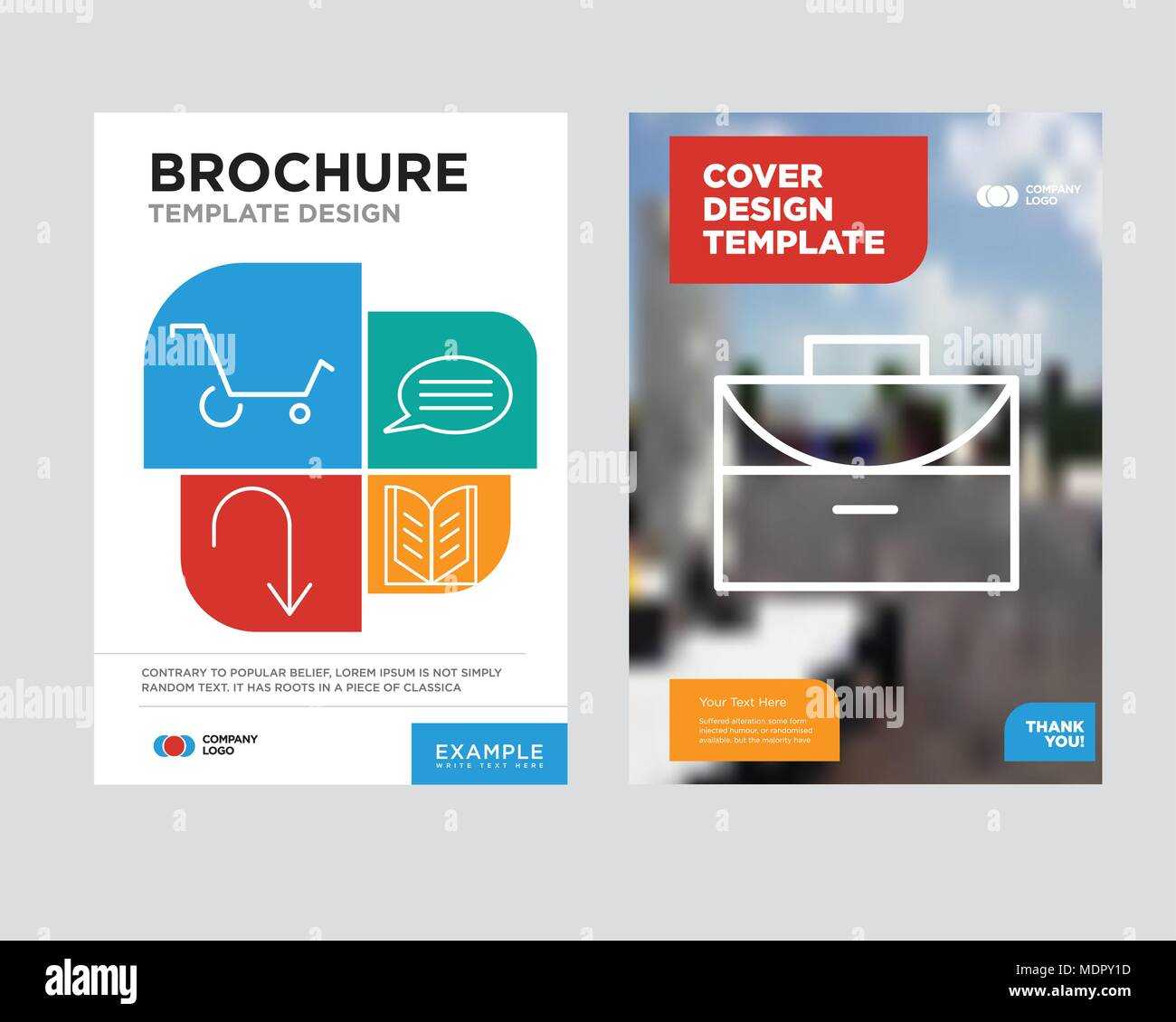 Office Briefcase Brochure Flyer Design Template With Abstract  With Open Office Brochure Template