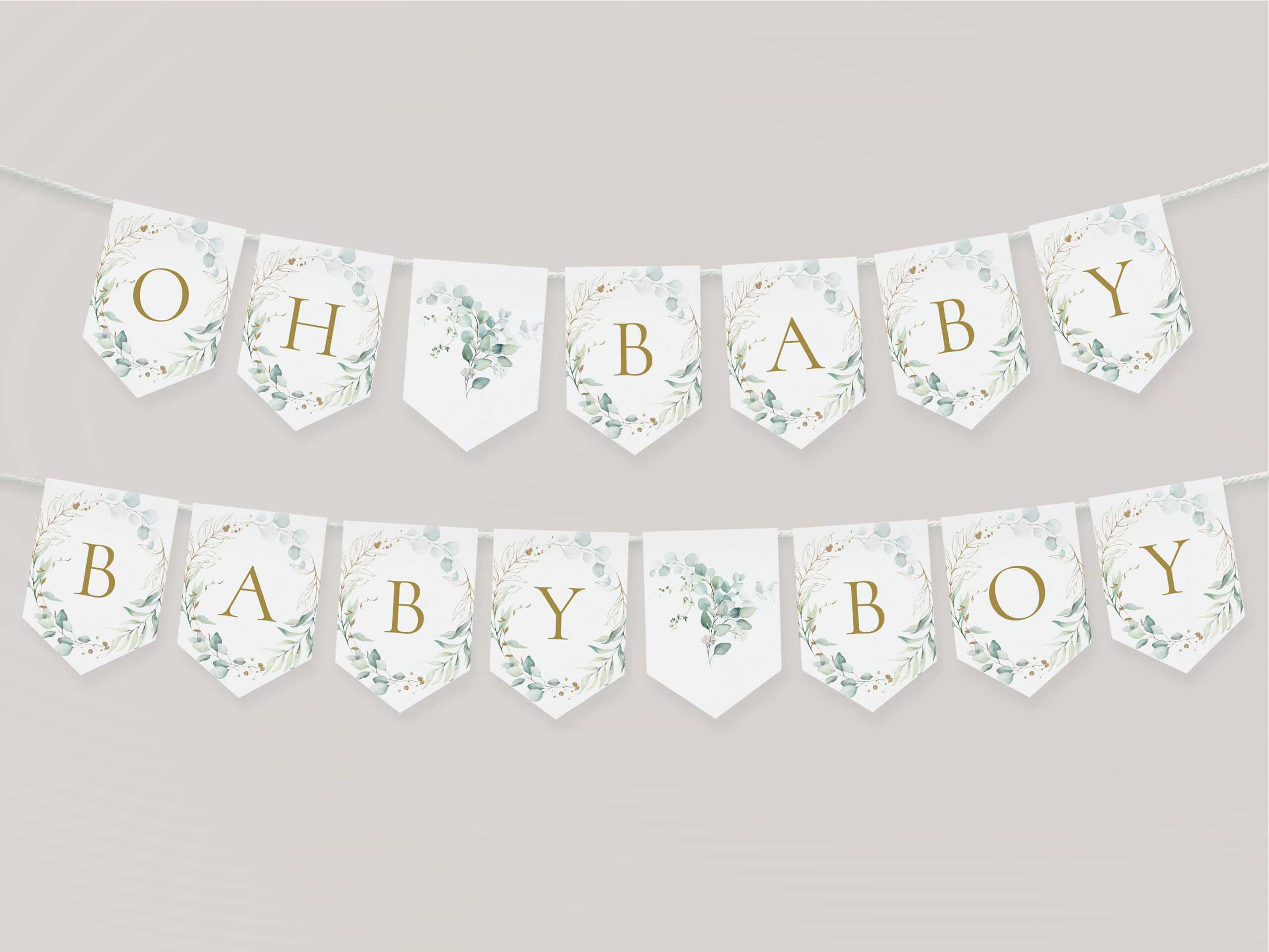 Oh Baby Wimpel Banner Greenery Baby Shower Banner Spell – Etsy