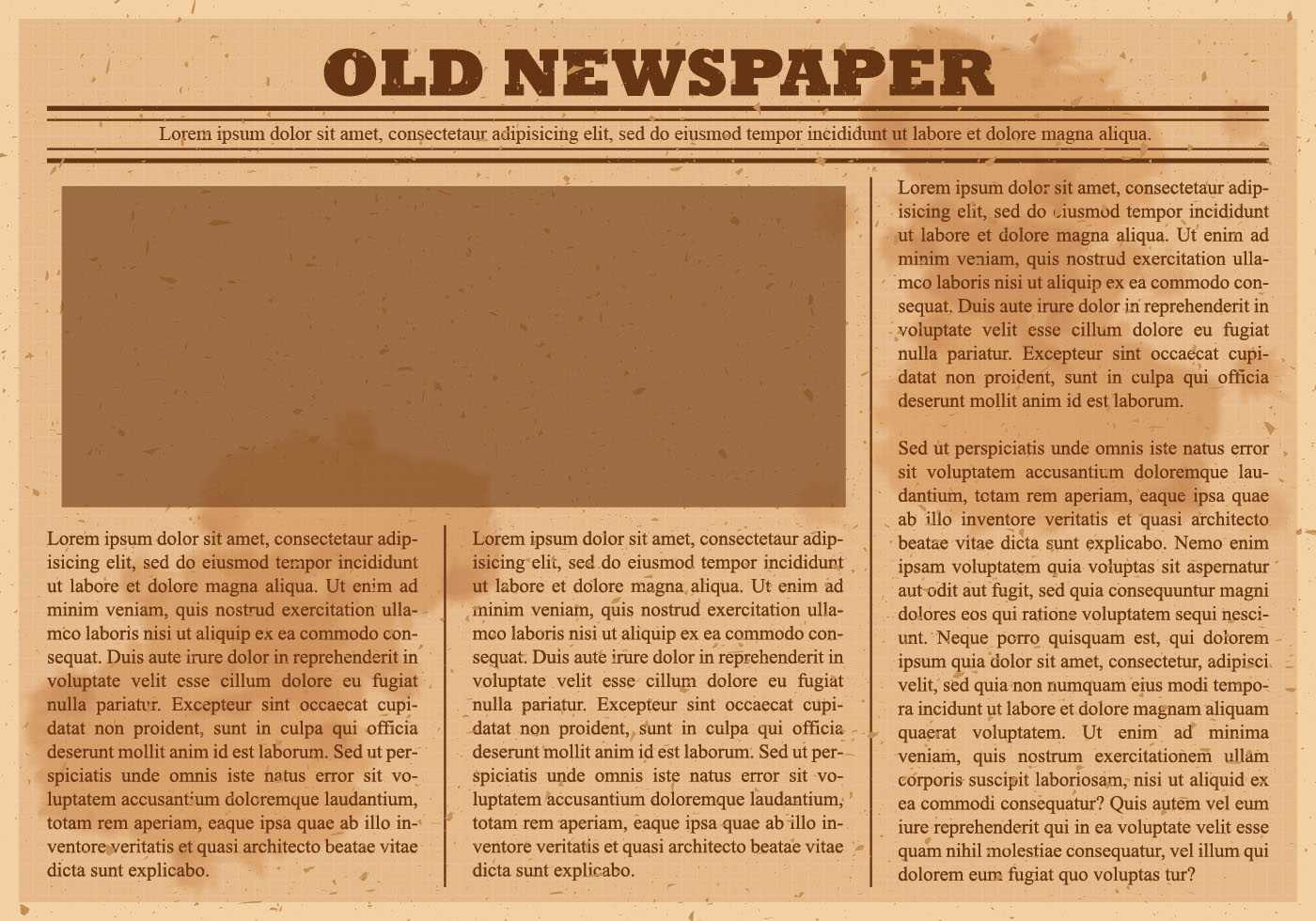 Old Newspaper Template Vector Art, Icons, and Graphics for Free  In Blank Old Newspaper Template