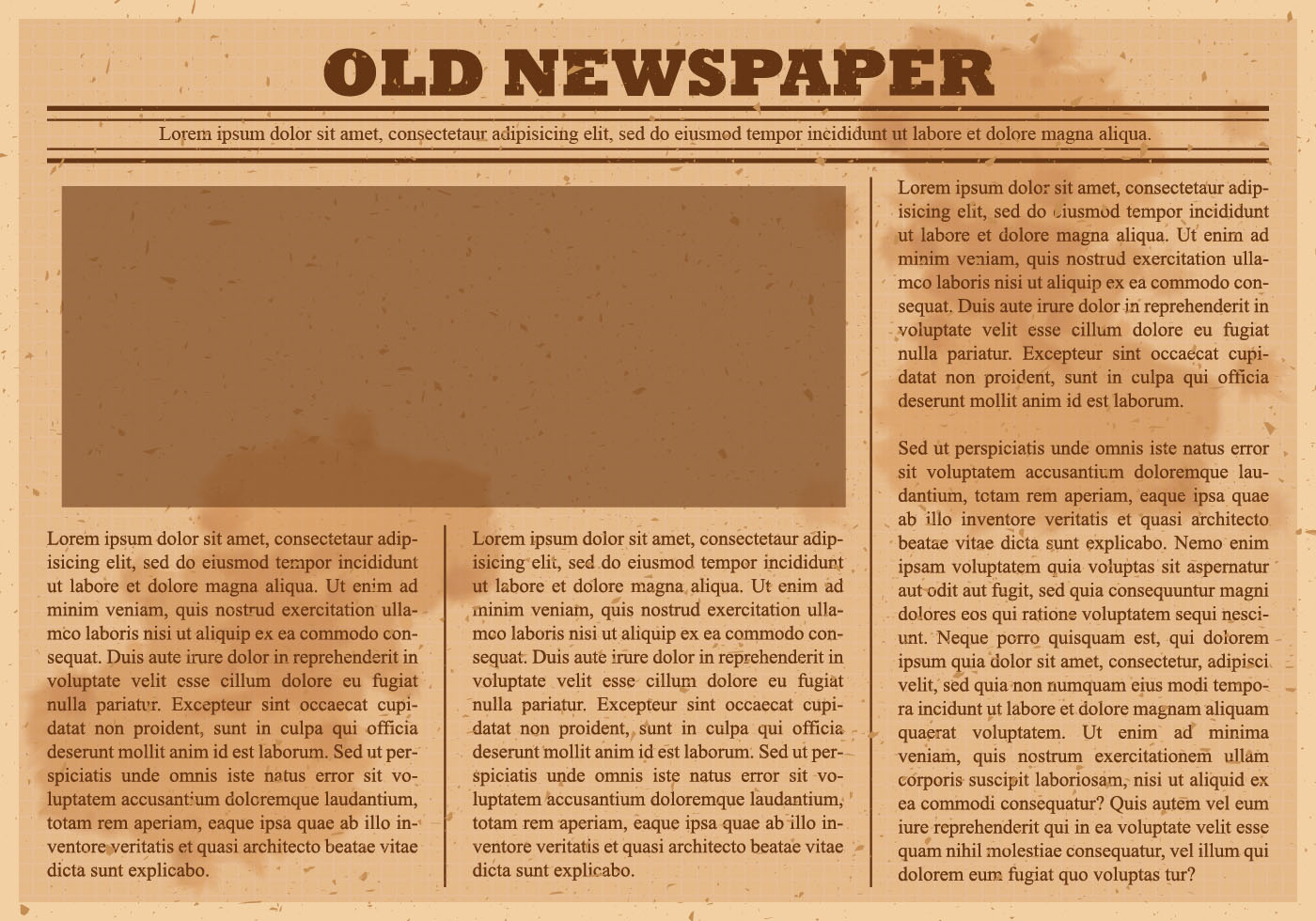 Old Newspaper Template Vector Art, Icons, and Graphics for Free  In Old Blank Newspaper Template