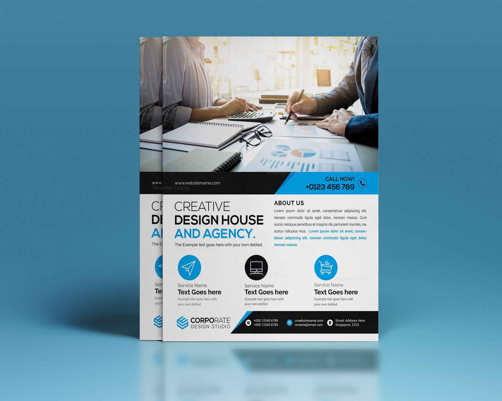One Page PSD Flyer Template Regarding Single Page Brochure Templates Psd