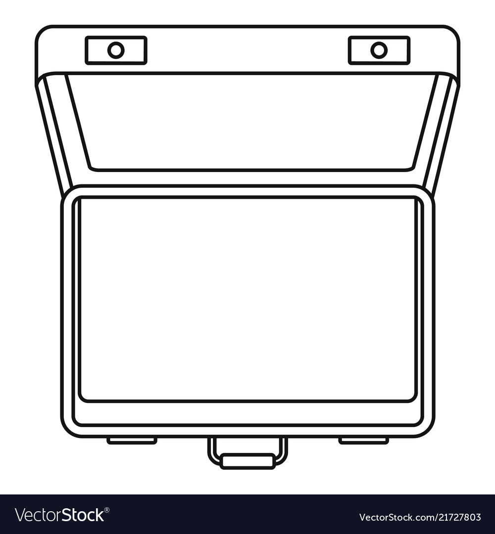 Open suitcase icon outline style Royalty Free Vector Image Pertaining To Blank Suitcase Template