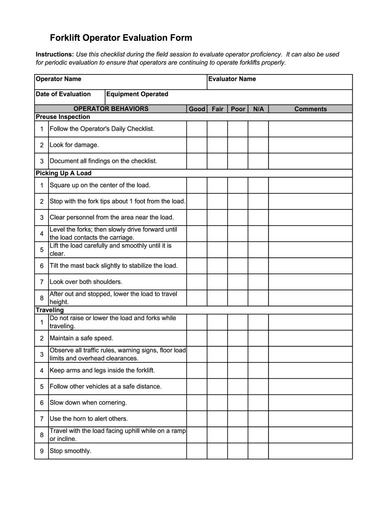 operator evaluation form: Fill out & sign online DocHub Pertaining To Forklift Certification Template operator evaluation form: Fill out & sign online DocHub Pertaining To Forklift Certification Template