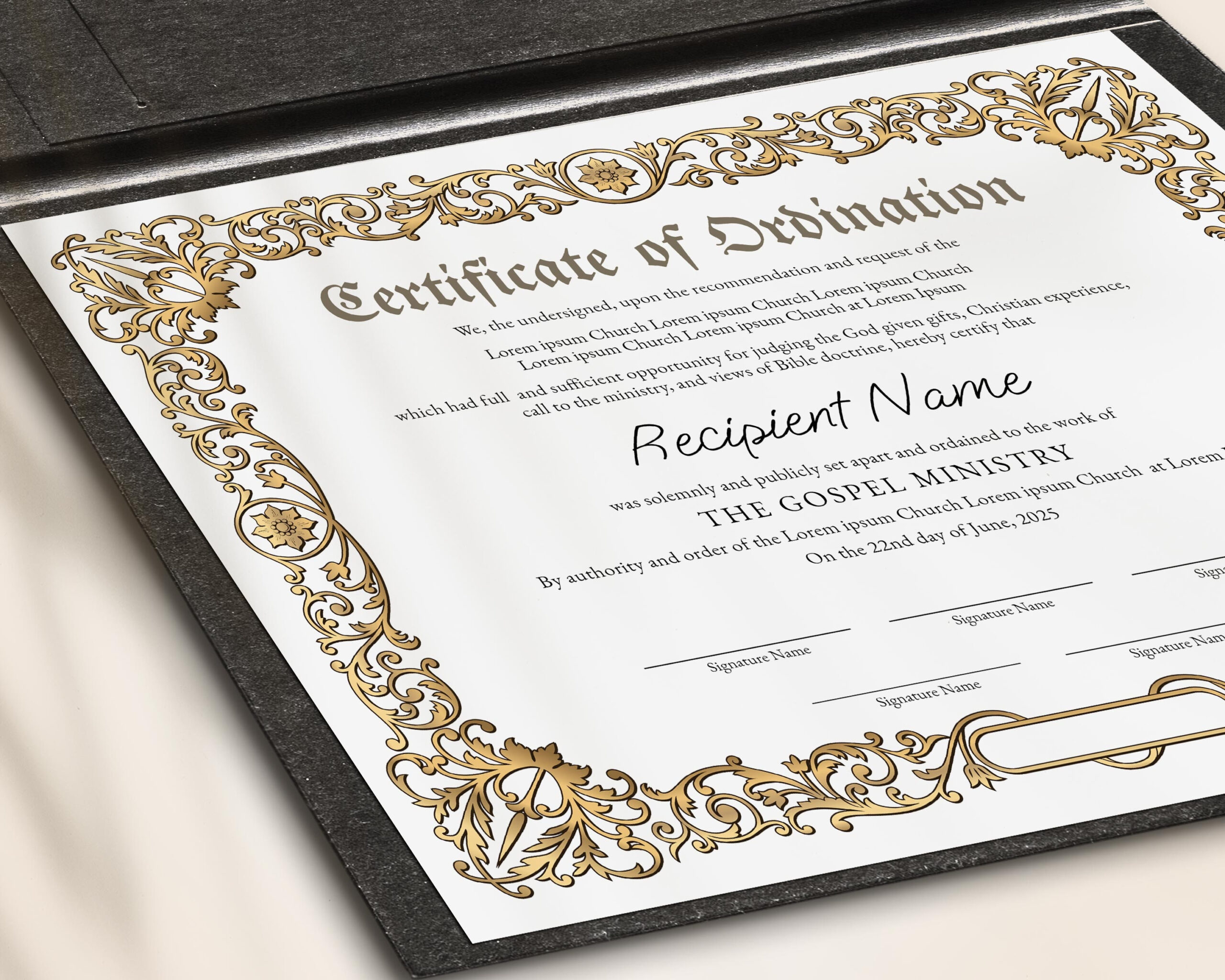Ordination Certificate Template Editable Printable – Etsy