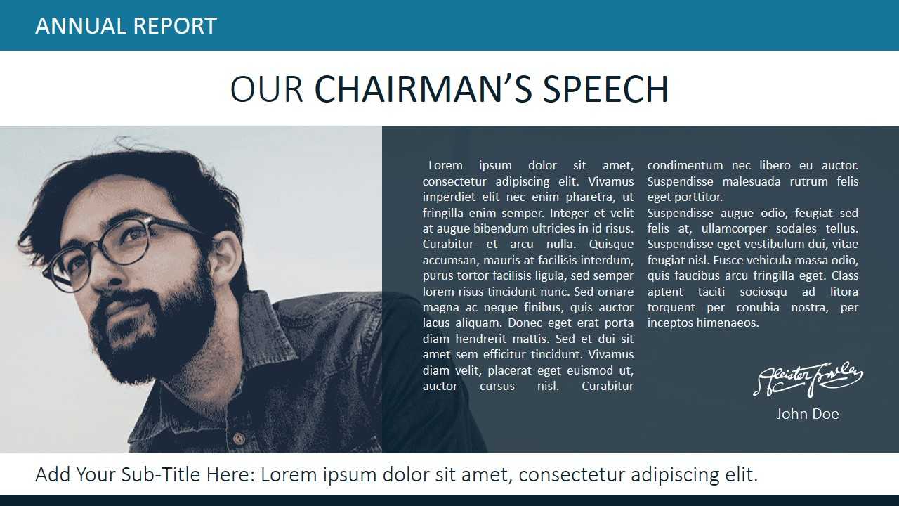 Our Chairman Message PowerPoint Template – SlideModel Regarding Chairman’s Annual Report Template