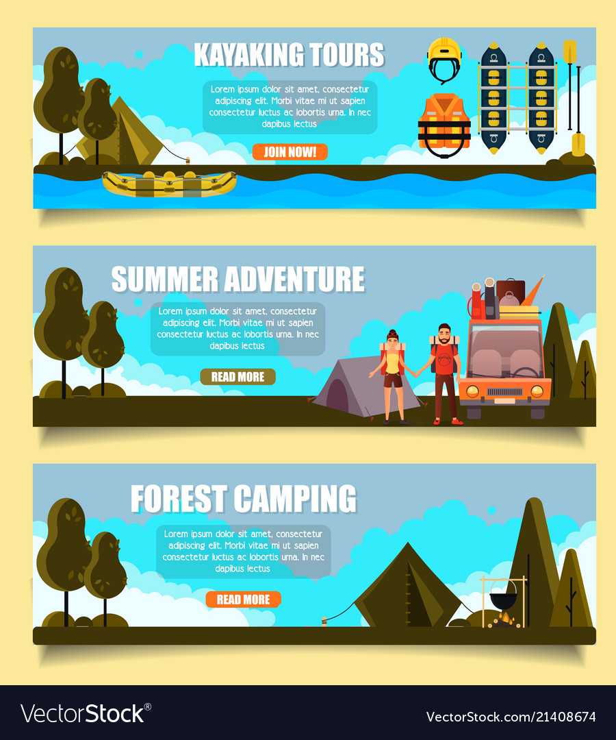 Outdoor adventure banners web templates Royalty Free Vector Regarding Outdoor Banner Design Templates Outdoor adventure banners web templates Royalty Free Vector Regarding Outdoor Banner Design Templates
