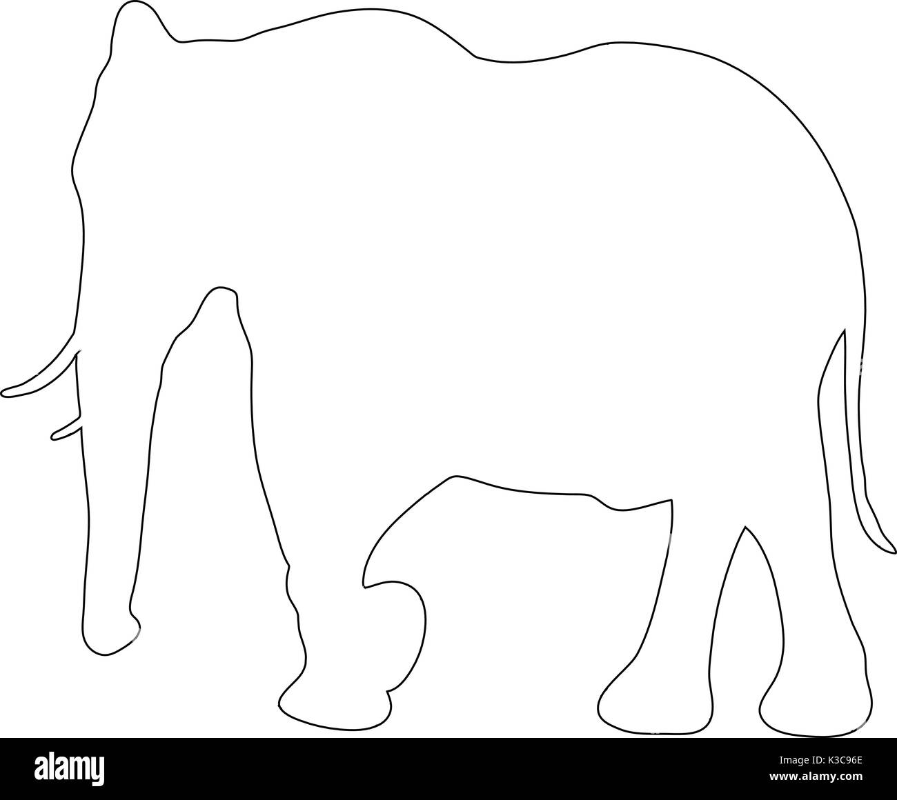 Outline of an african Elephant Stock Vector Image & Art - Alamy For Blank Elephant Template