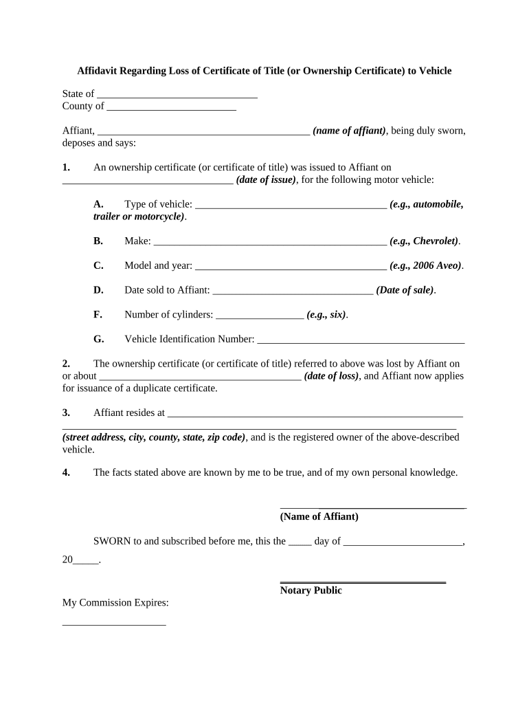 Ownership Certificate Doc Template  PdfFiller For Ownership Certificate Template