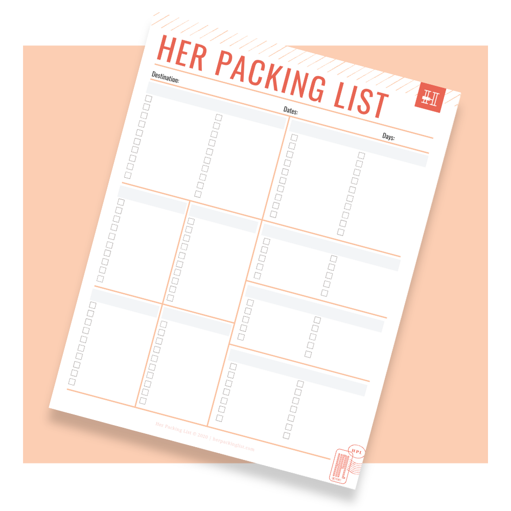 Packing Checklist Template – Her Packing List With Blank Packing List Template