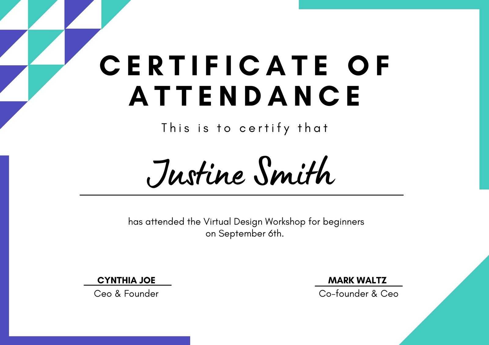 Page 10 – Free Custom Printable Attendance Certificate Templates  With Regard To Conference Certificate Of Attendance Template