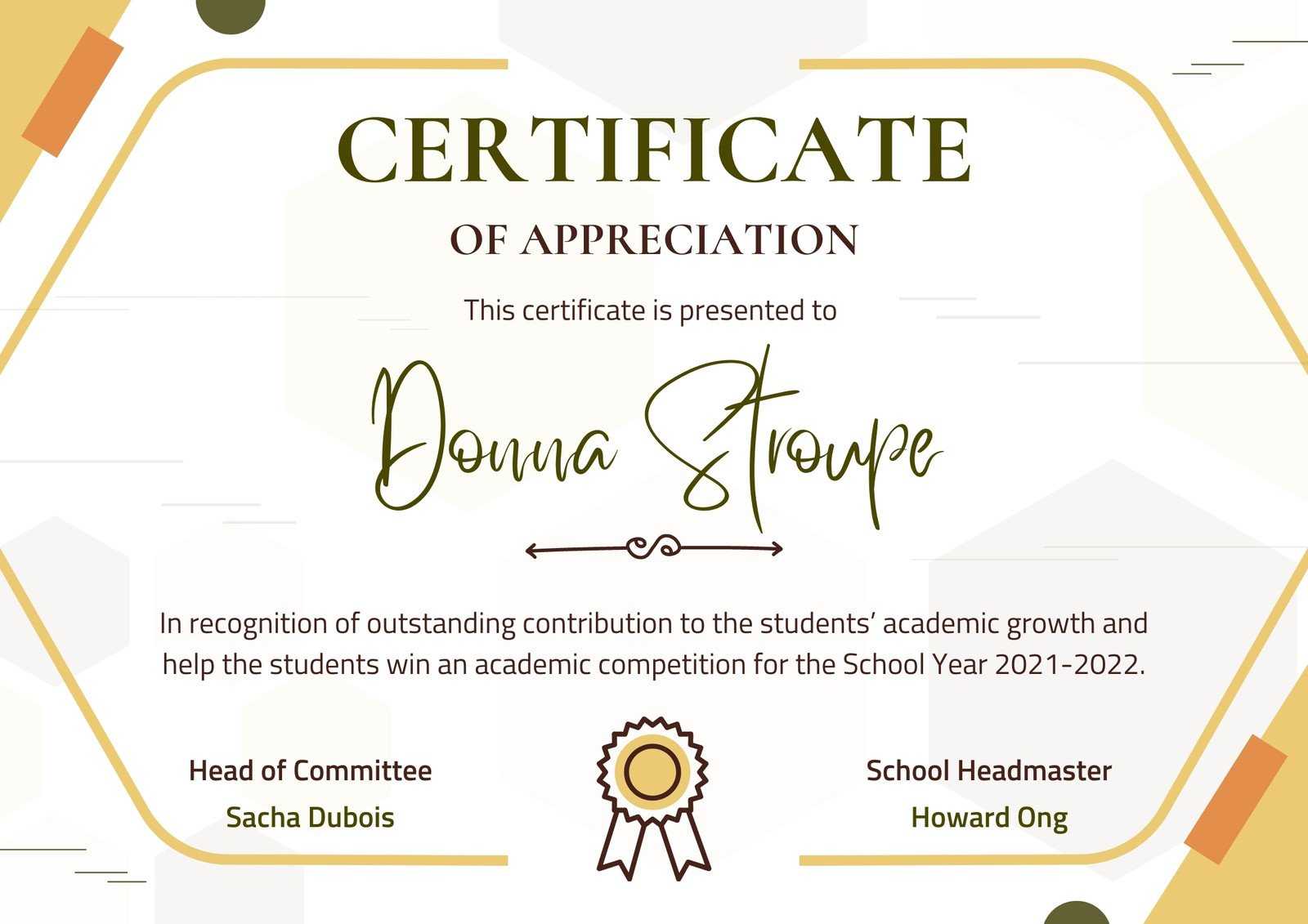 Page 10 - Free custom printable school certificate templates  Canva Within Student Of The Year Award Certificate Templates