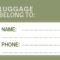 Page 10 – Free Printable, Customizable Luggage Tag Templates  Canva Within Blank Luggage Tag Template