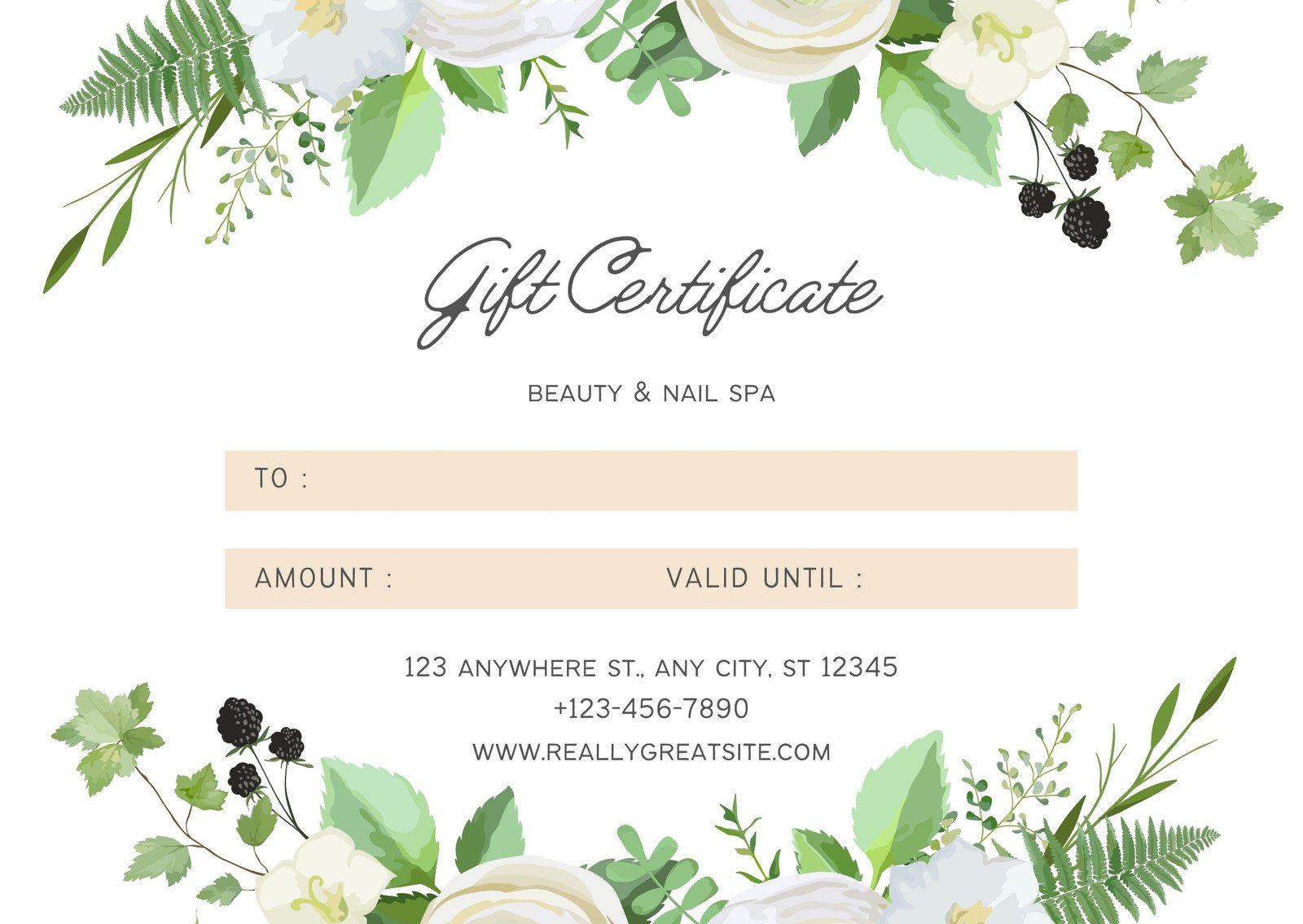 Page 10 - Free, printable, customizable spa gift certificate  Intended For Massage Gift Certificate Template Free Printable